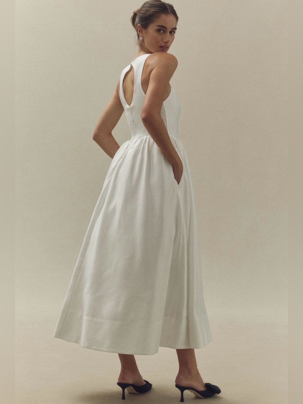 BHLDN Satin Duchess A-Line Midi Dress